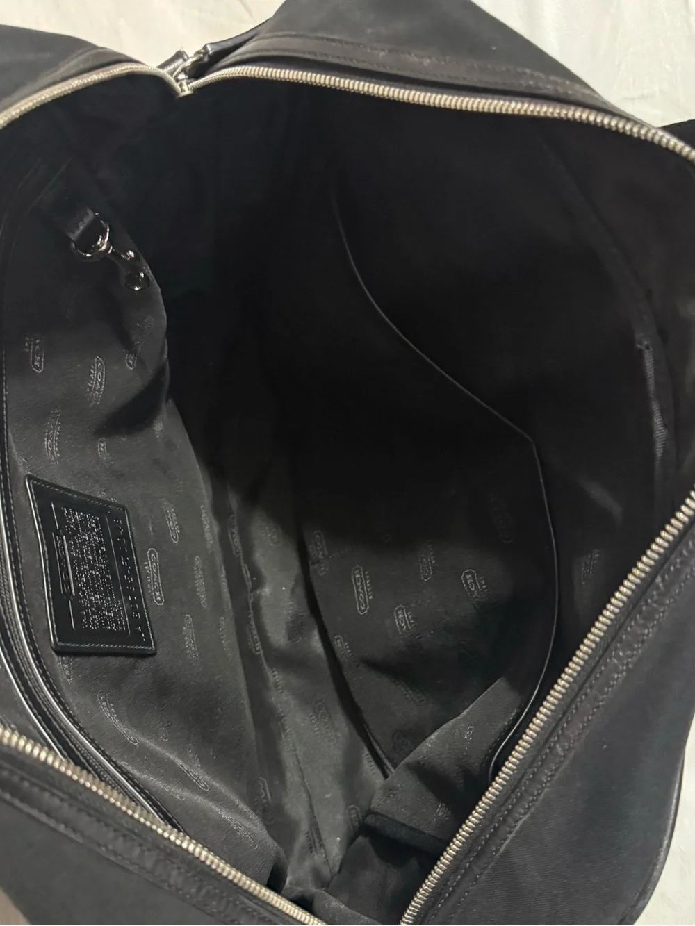 Coach F70048 Black Canvas Leather Laptop Briefcase Messenger Bag